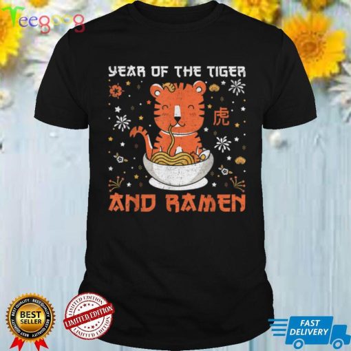 Boys Chinese New Year 2022 Cute Tiger Ramen Noodle Cool Kids T Shirt