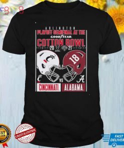 Cincinnati Bearcats vs Alabama Crimson Tide Helmet To Helmet 2021 Cotton Bowl Semi Final Game Charcoal T Shirt