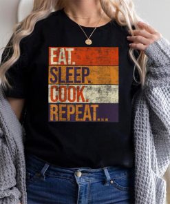 Eat Sleep Cook Repeat, Vintage Colors Cooking Design T Shirt
