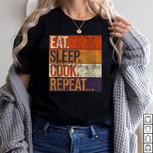 Eat Sleep Cook Repeat, Vintage Colors Cooking Design T Shirt