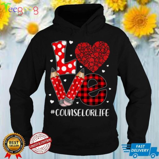 Funny Plaid Heart LOVE Counselor Valentine Day Christmas T Shirt