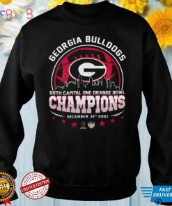 Georgia Bulldogs 2021 2022 NCAA 88th Capital One Orange Bowl Championship Sky Line American Football Special Gift Two Sided Graphic Unisex T Shirt