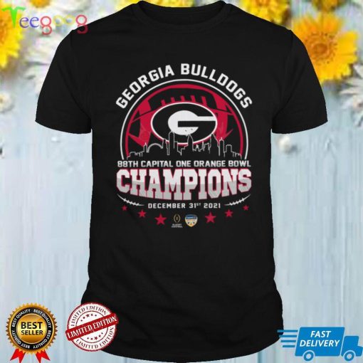 Georgia Bulldogs 2021 2022 NCAA 88th Capital One Orange Bowl Championship Sky Line American Football Special Gift Two Sided Graphic Unisex T Shirt