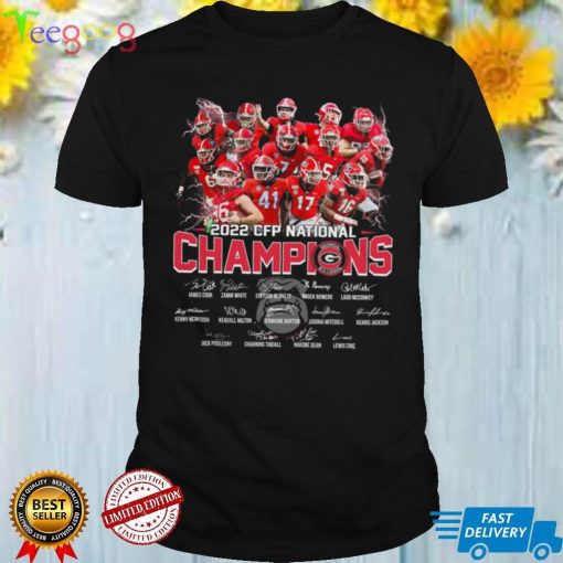 Georgia Bulldogs 2022 NCAA College Football Playoff Championship Signatures American Football Special Gift Two Sided Graphic Unisex T Shirt