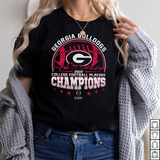 Georgia Bulldogs 2022 NCAA College Football Playoff Championship Sky Line Special Gift Two Sided Graphic Unisex T Shirt