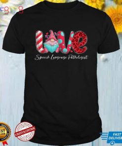 Gnome LOVE Speech Language Pathologist Leopard Valentine Day T Shirt