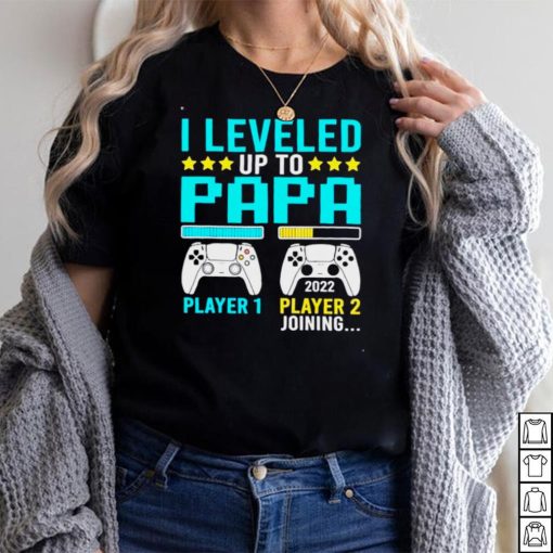 I Leveled Up To Papa Gamer Apparel New Grandpa Video Game shirt