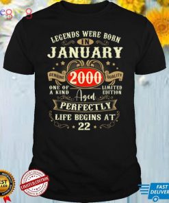 January 2000 22nd Birthday Gift 22 Year Old Men Women T Shirt