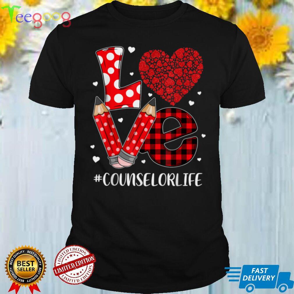 Funny Plaid Heart LOVE Counselor Valentine Day Christmas T Shirt