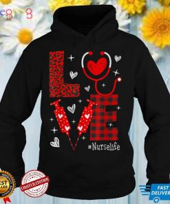 Love Nurse Leopard Red Heart Lover Valentines Day Nursing T Shirt