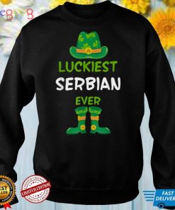Luckiest Serbian Ever Irish St Patricks Day Family Outfit T Shirt