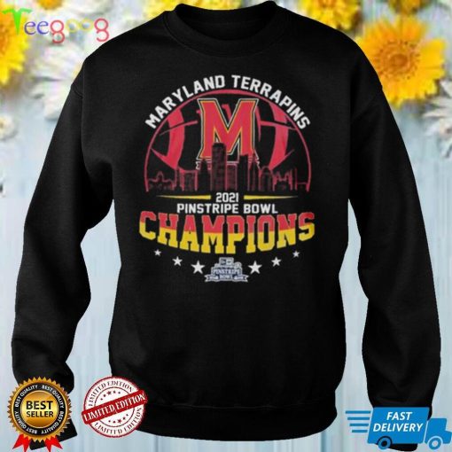Maryland Terrapins 2021 Pinstripe Bowl Champions Ncaa Football Two Sided Graphic Unisex T Shirt