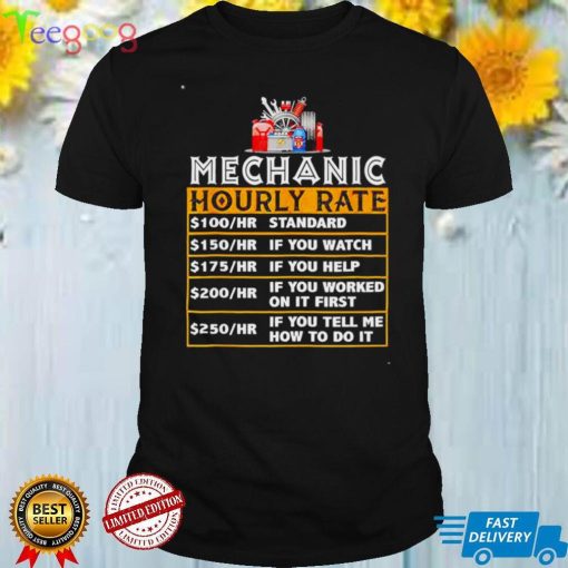 Mechanic Hourly Rate Labor Rates for Mechanic Shirt