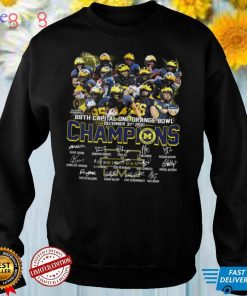 Michigan Wolverines 2021 2022 NCAA 88th Capital One Orange Bowl Championship Signatures American Football Special Gift Two Sided Graphic Unisex T Shirt