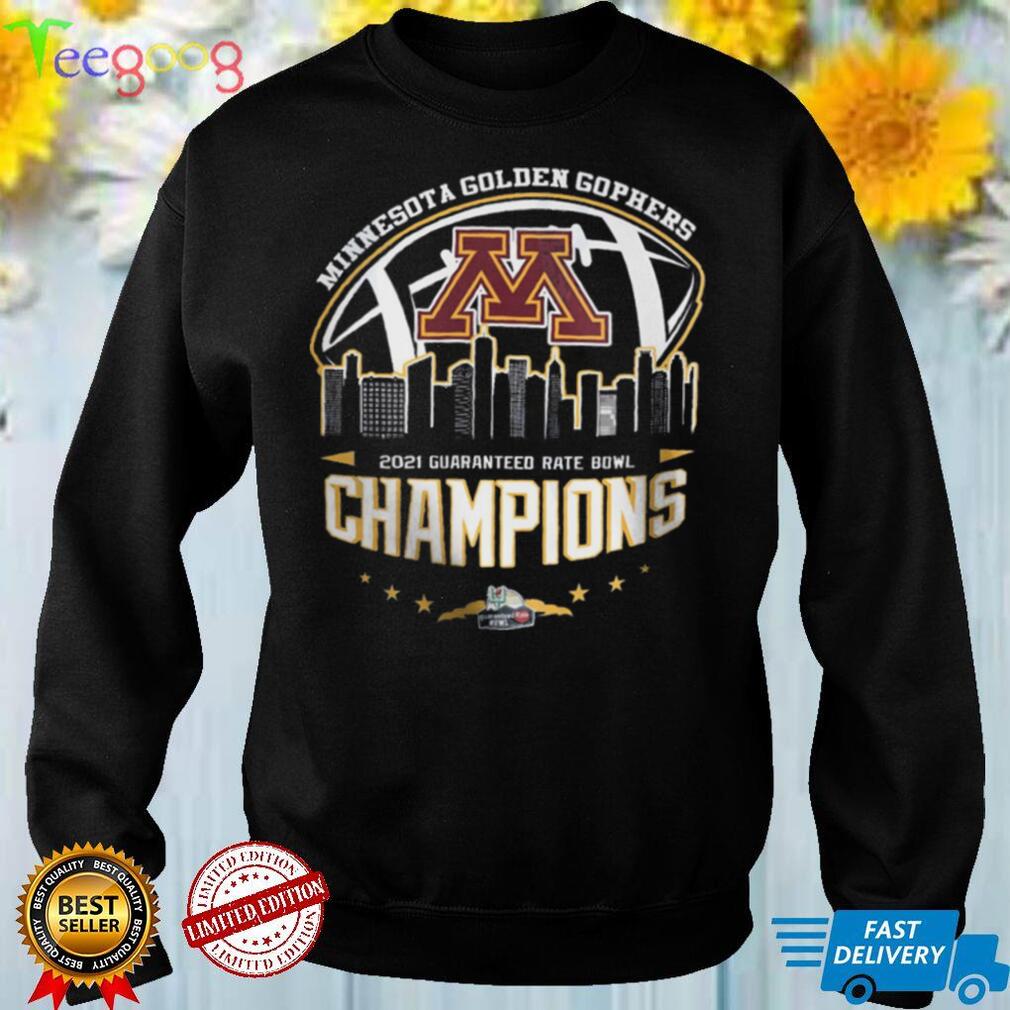 Minnesota Golden Gophers 2021 Guaranteed Rate Bowl Champions Ncaa Graphic Unisex T Shirts