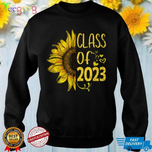 Class Of 2023 Funny Graduation Sunflower Senior 23 Graduate T Shirt
