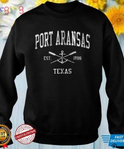 Port Aransas TX Vintage Crossed Oars & Boat Anchor Sports Zip Hoodie