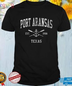 Port Aransas TX Vintage Crossed Oars & Boat Anchor Sports Zip Hoodie