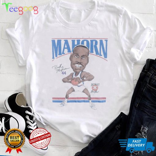 Rare Vintage Rick Mahorn caricature 80's t shirt Detroit Piston NBA Basketball Badboys