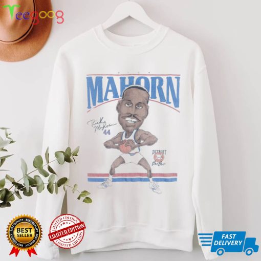 Rare Vintage Rick Mahorn caricature 80's t shirt Detroit Piston NBA Basketball Badboys