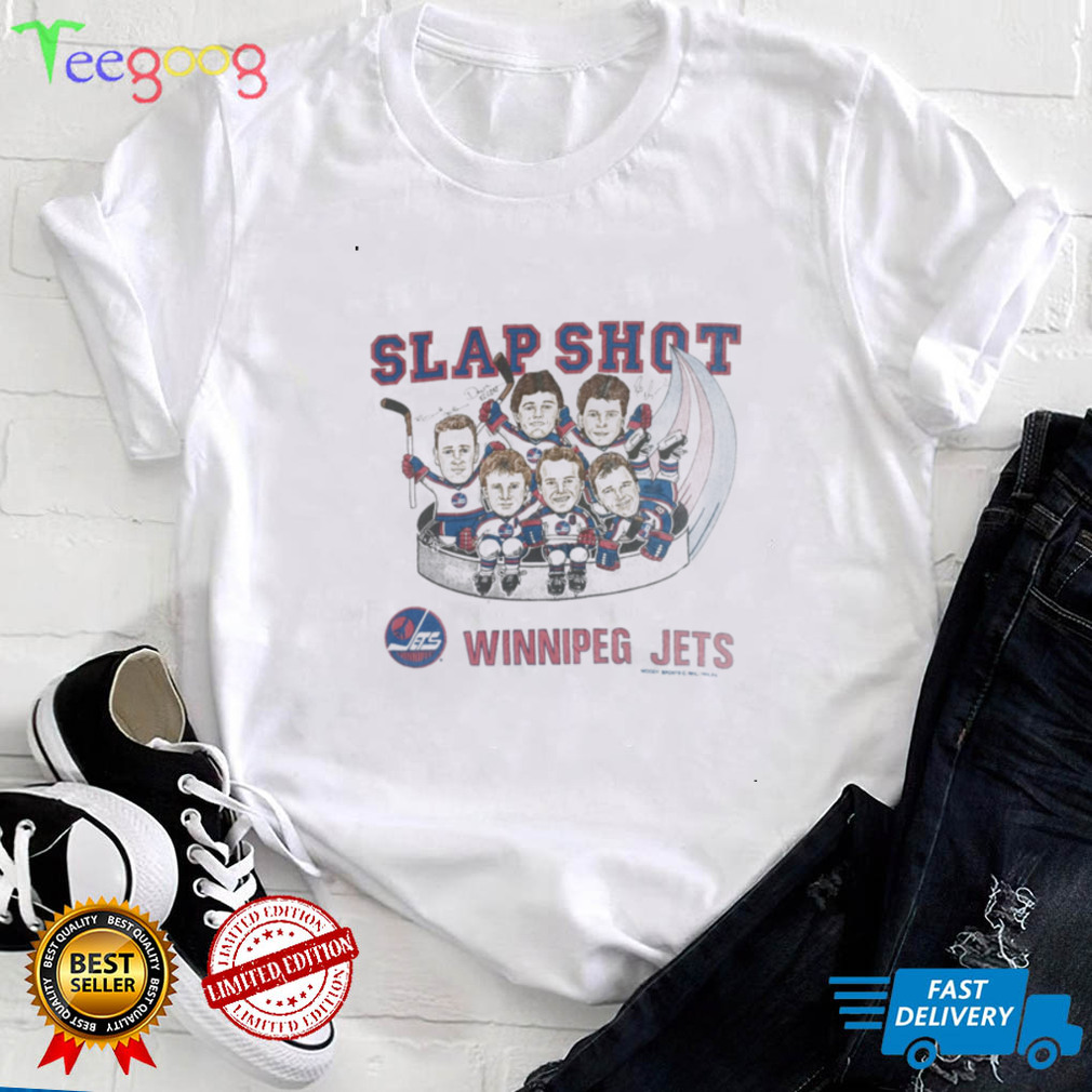 Rare Vintage Winnipeg jets caricatures 80's t shirt NHL Hockey soft and thin