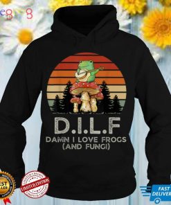 Retro Sun DILF Damn I love Frogs and Fungi Mushroom Lover T Shirt