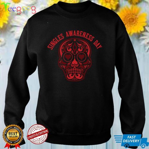 Singles Awareness Day Sugar Heart Skull Anti Valentines Day Pullover Hoodie
