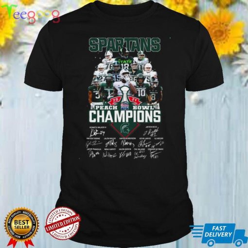 Spartans peach bowl champions signations shirt