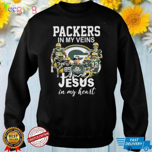 The Packers 2021 In My Veins Jesus Heart Signatures T Shirt