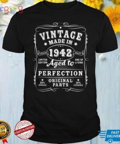 Vintage 80th Birthday Decorations Men Funny 1942 80 Birthday T Shirt