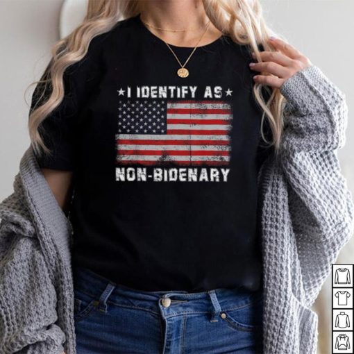 Vintage American Flag Patriots I Identify As Non Bidenary T Shirt