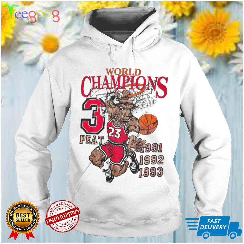 Vintage Chicago Bulls 3 Peat Champions Bootleg 90's t shirt Basketball NBA Jordan Pippen Rodman rap hip hop