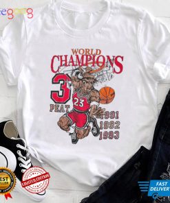 Vintage Chicago Bulls 3 Peat Champions Bootleg 90's t shirt Basketball NBA Jordan Pippen Rodman rap hip hop
