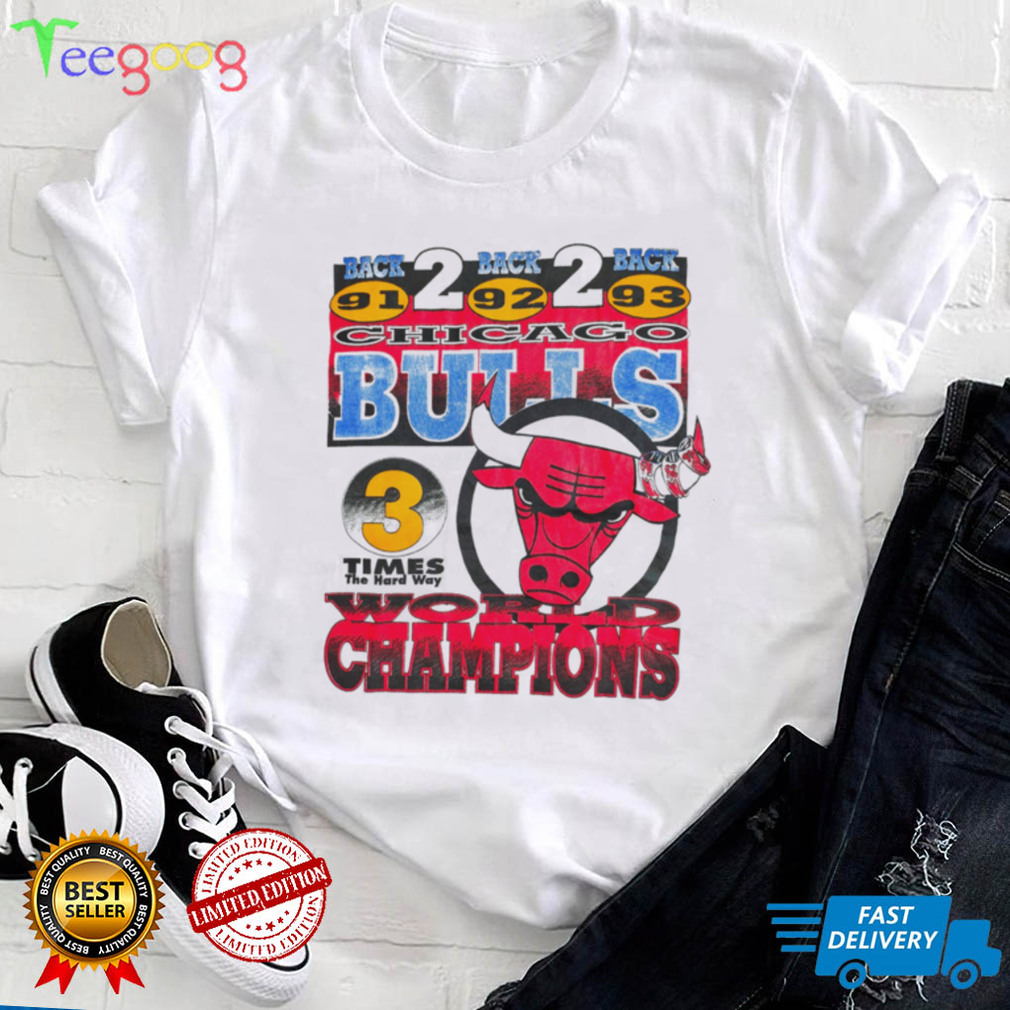 Vintage Chicago Bulls 3time Champion 90's 2side t shirt NBA Basketball