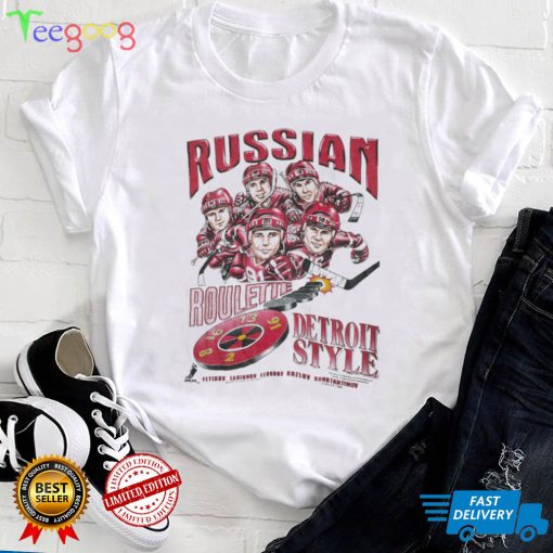 Vintage Detroit Red Wings Russian Five caricature 90's t shirt NHL Hockey