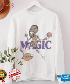 Vintage Magic Johnson caricature 80's t shirt salem sportswear LA lagers NBA Basketball