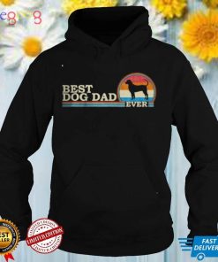 Vintage Retro Best Dog Dad Ever Funny Fathers Day Sunset T Shirt