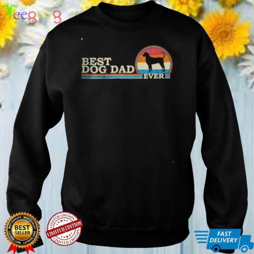 Vintage Retro Best Dog Dad Ever Funny Fathers Day Sunset T Shirt