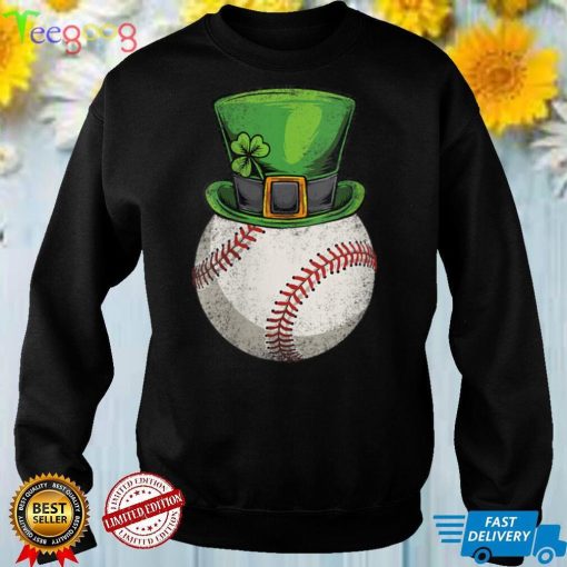 Womens Baseball St Patricks Day Vintage Shamrock Irish Boys Men V Neck T Shirt