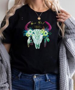 1883 Boho Cow Girl Skull Cute Country Western Yellowstone T Shirt