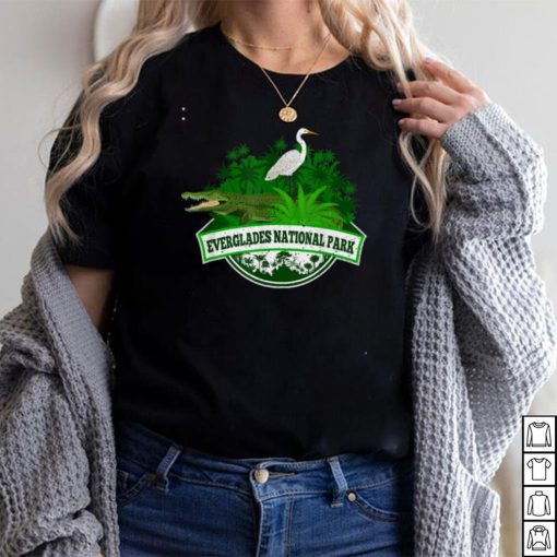 Bird and Florida Alligator Of Everglades National Park T Shirt
