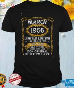 Born In March 1966 Vintage 56th Birthday 56 Years Old T Shirt