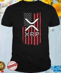 Crypto Currency XRP Ripple Internet Money American Flag Tee Shirt