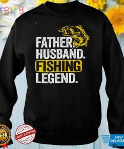 Father Husband Fishing Legend Bass Fisherman Dad Fishing Tee Shirt