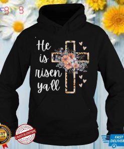 He is Risen Ya'll Cheetah Cross Christian Faith Happy Easter T Shirt