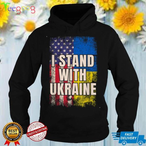 I Stand With Ukraine American Ukrainian Flag T Shirt