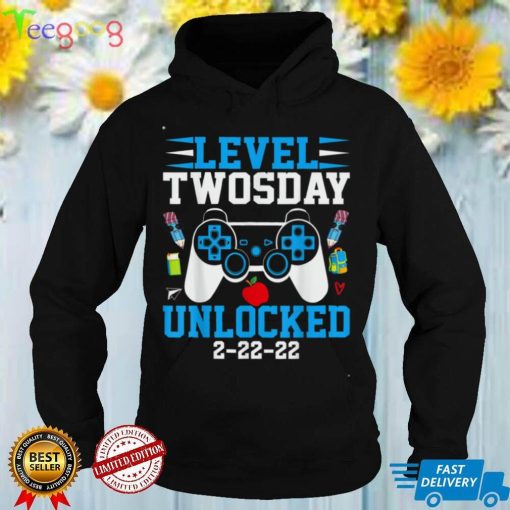 Level Twosday Unlocked 2 22 22 Gamer Twos Day 2022 Boys T Shirt