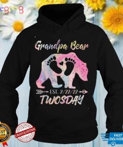 Mens Twosday Grandpa Bear New Baby Girl Boy Announcement T Shirt