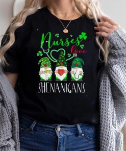 Nurses Love Shenanigans Funny Gnomes Nurse St Patricks Day T Shirt