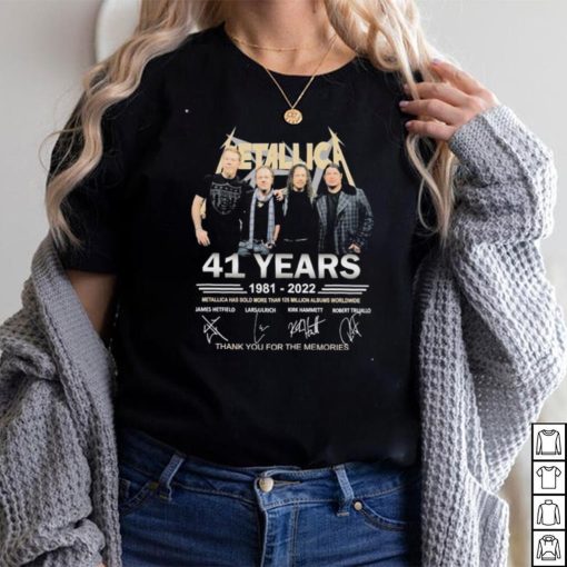 Official Metallica 41 Years 1981 2022 Signatures Thank You For The Memories Shirt